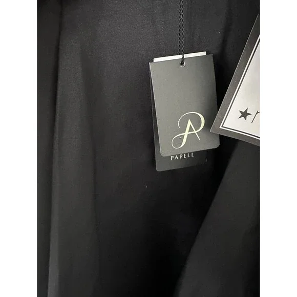 Adrianna Papell Women's Petite Beaded Taffeta-Skirt Gown Maxi Dress Black 6P - Picture 8 of 16